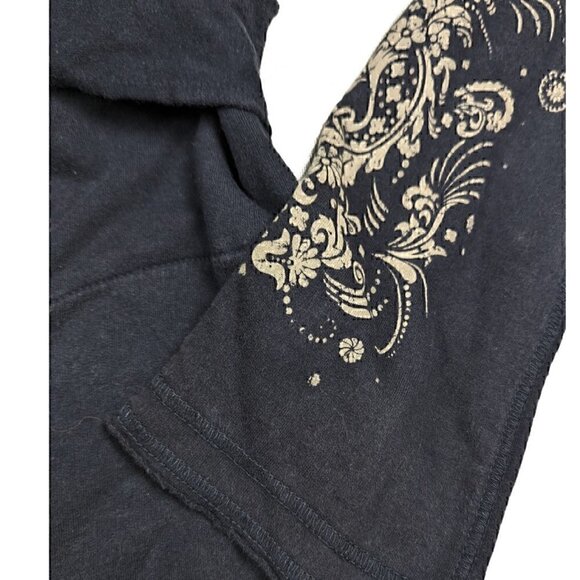 Lucky Brand Wrap Kimono Jingo Sleeve Design Black Pockets Size Medium - Picture 6 of 10